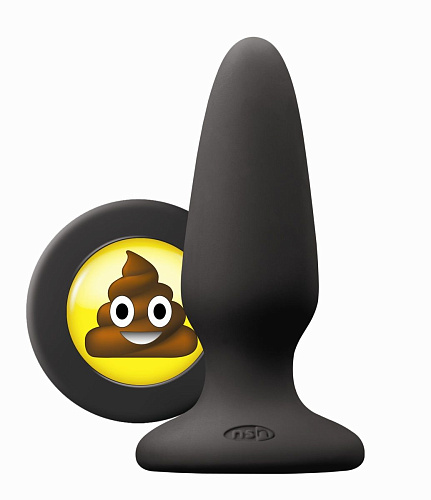 Чёрная силиконовая пробка среднего размера NS Novelties Emoji SHT NSN-0513-03 (10,2 см)