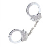 Серебристые наручники из металла со стразами Romfun PD-004