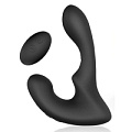 Чёрный силиконовый вибромассажёр простаты с пультом ДУ Bior toys SEM-55180