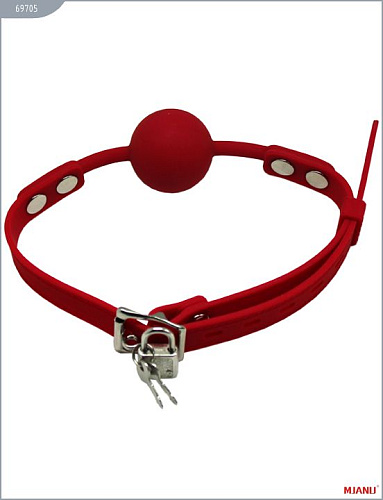 Красный силиконовый кляп с фиксацией X-Market Ltd 69705