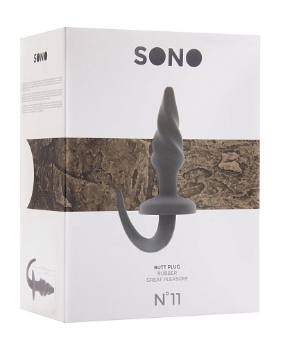 Серая анальная пробка Shots Media BV SONO №11 SON011GRY