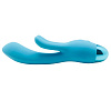 Голубой вибратор с клиторальным отростком Howells INDULGENCE Rechargeable Frolic Bunny 174216blue (18,7 см)