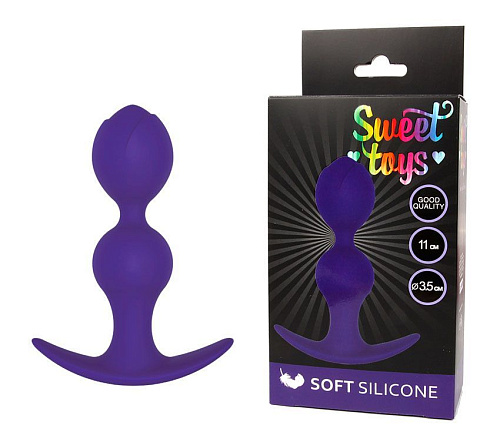 Фиолетовая силиконовая анальная втулка Bior toys ST-40149-5 (11 см)