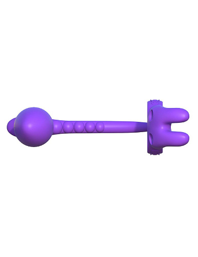 Фиолетовое эрекционное кольцо с анальным стимулятором Pipedream Ass-Gasm Vibrating Rabbit PD5803-12