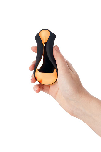 Чёрно-золотой клиторальный вибромассажёр WANAME Surf 482001