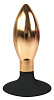 Каплевидная анальная пробка золотисто-чёрного цвета Bior toys IL-28007-GLD (10 см)
