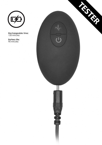 Чёрный массажёр простаты с электростимуляцией и пультом ДУ Shots Media BV Prostate massager ELC019BLK