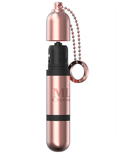 Золотистый мини-вибратор на цепочке ML Creation Glittering Bullet ML11 (9 см)