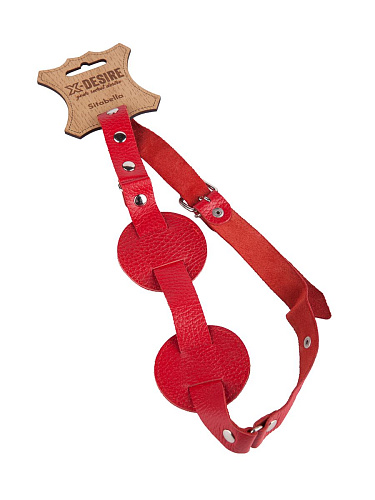 Красная кожаная маска на глаза для эротических игр Sitabella 3086-2