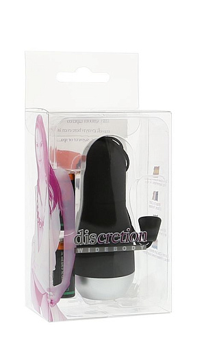 Чёрный водонепроницаемый мини-вибратор Seven Creations DISCRETION WIDE BODY BLACK 05-187 BCD (6,5 см)