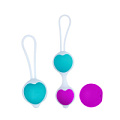 Набор из фиолетово-голубых вагинальных шариков с сердечками Baile BI-014266