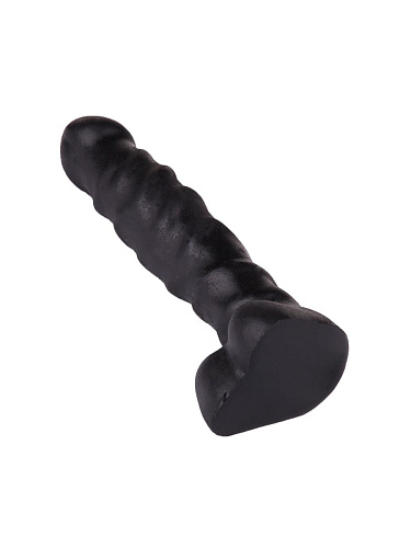 Чёрный анальный стимулятор с мошонкой Сумерки богов 4050-22 CD DD (14 см)