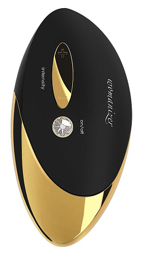 Чёрно-золотой бесконтактный вакуумный стимулятор клитора Womanizer W500 Pro 0586749