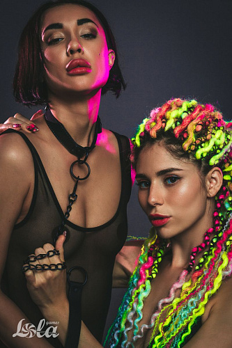 Чёрный ошейник с поводком Lola toys Sin 1086-01lola