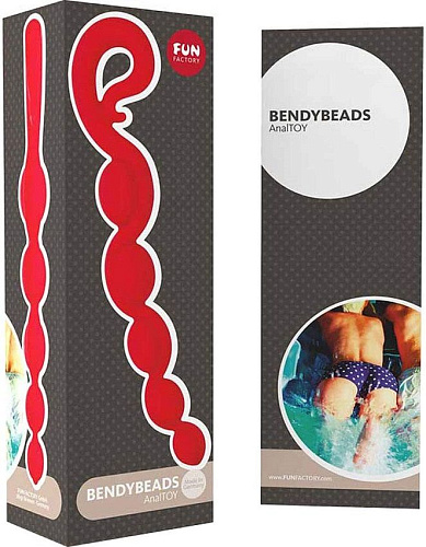 Красная анальная цепочка Fun Factory Bendybeads 38103 (26,2 см)