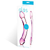Изогнутый розовый двухголовый стимулятор из стекла Glas GLAS-70