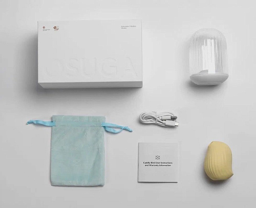 Жёлтый вакуум-волновой стимулятор с вибрацией и базой-ночником Cuddly Bird Cuddly Bird CB-YW