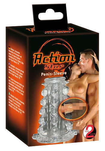 Прозрачная, расширяющая пенис насадка Orion Action Star 0517844 (7 см)