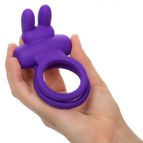 Фиолетовое двойное эрекционное кольцо California Exotic Novelties Silicone Rechargeable Dual Rockin Rabbit SE-1843-20-3