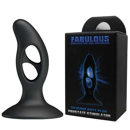 Чёрный массажёр простаты Baile Silicone Butt Plug LKS204 (9,3 см)