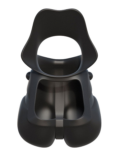Чёрное эрекционное кольцо с фиксацией мошонки Pipedream Rock Hard Ball Banger PD5907-23