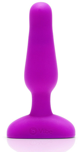 Лиловая анальная вибропробка b-Vibe NOVICE REMOTE CONTROL PLUG FUCHSIA BV-004-FUC (10,2 см)
