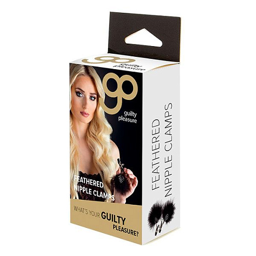 Зажимы на соски с украшением из чёрных перышек Blush Novelties FEATHER NIPPLE CLAMPS 520118