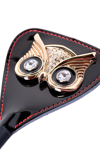 Чёрный стек с совой на кожаном наконечнике ToyFa 700022 (24 см)