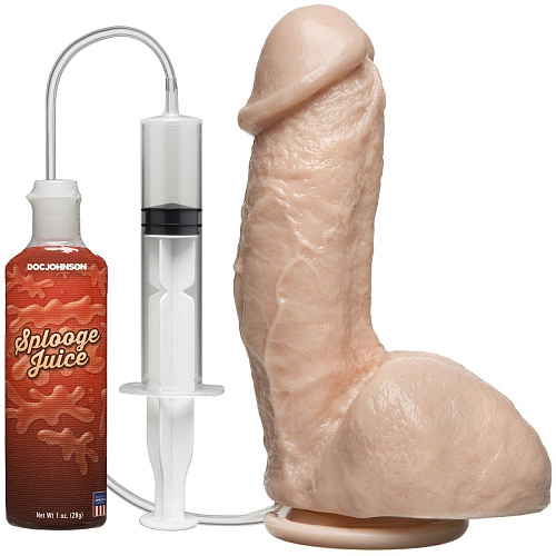 Телесный фаллоимитатор с имитацией семяизвержения Doc Johnson The Amazing Squirting Realistic Cock 0274-00-BX (18,8 см)