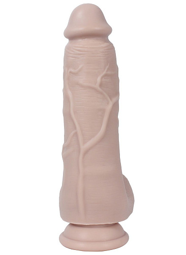 Силиконовый фаллоимитатор телесного цвета с мошонкой на присоске Real Man Basic Big RMB1701