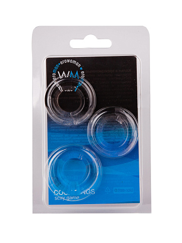 Набор из 3 гладких прозрачных эрекционных колец Bior toys EE-10194-1