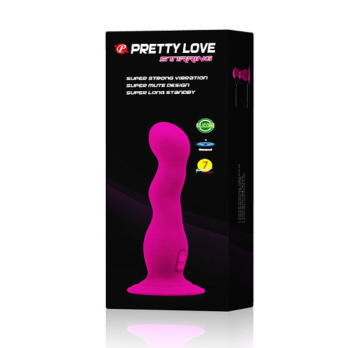 Перезаряжаемый лиловый вибратор с волнистым стволом Baile Stirring BI-014155 (12 см)