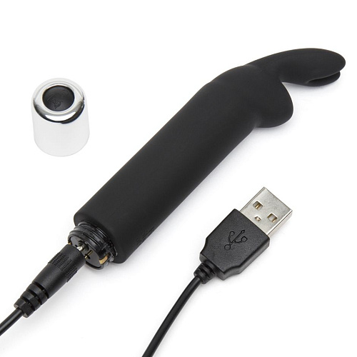 Чёрный мини-вибратор Fifty Shades of Grey Greedy Girl Bullet Rabbit Vibrator FS-74949 (12,7 см)