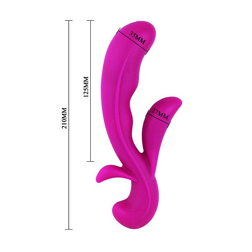 Перезаряжаемый лиловый вибратор с дополнительными отростками Baile Stamen BI-014175 (21 см)