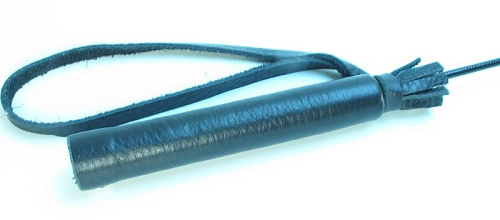 Чёрный классический кожаный стек БДСМ арсенал 62009 (65,5 см)