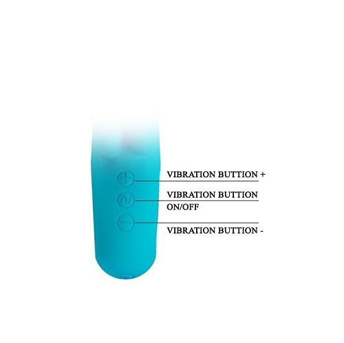 Бирюзовый вибратор с клиторальным отростком Baile Chris BI-014507-2 (15,4 см)