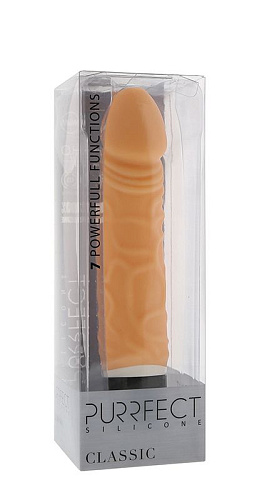 Реалистичный 7-скоростной вибратор телесного цвета Dream Toys PURRFECT SILICONE CLASSIC 6.5INCH FLESH 20780 (16,5 см)