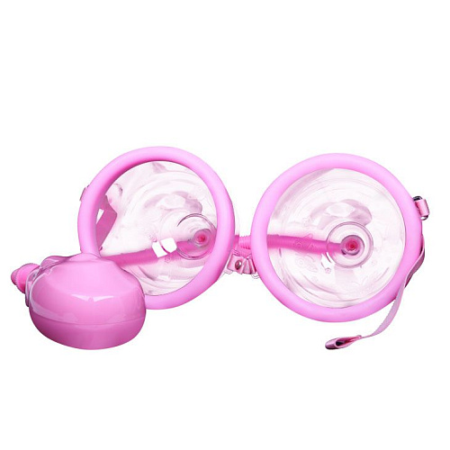 Двойная вакуумная автоматическая помпа розового цвета для груди Baile BREAST ENLARGEMENT PUMP BI-014091-3
