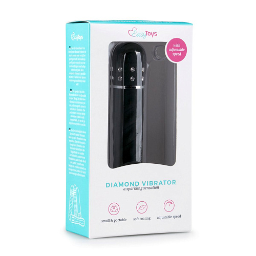 Чёрный мини-вибратор EDC Wholesale Diamond Twisted Vibrator ET087BLK (11,4 см)