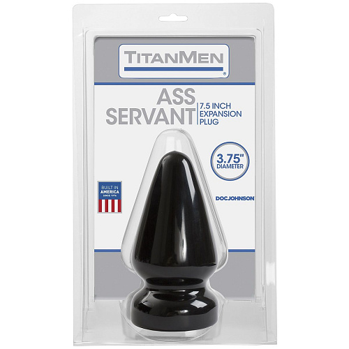 Большая анальная пробка в чёрном цвете Doc Johnson Titanmen Tools Butt Plug 3.75 Diameter Ass Servant 3203-01-CD (19 см)