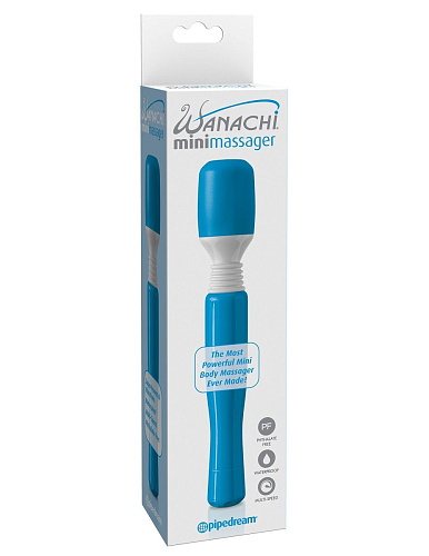 Голубой вибромассажёр Pipedream Mini Wanachi PD3027-14