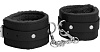 Чёрные поножи Shots Media BV Plush Leather Ankle Cuffs OU268BLK