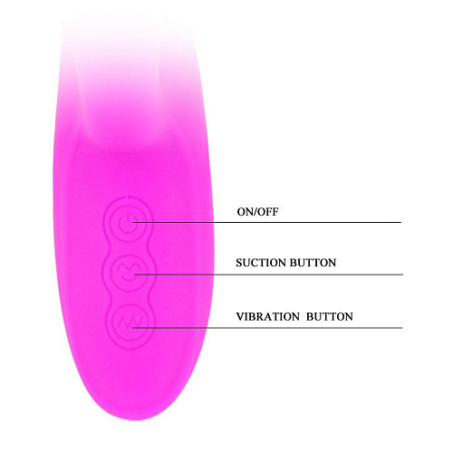 Лиловый вибромассажёр с посасывающим стимулятором клитора Baile MC04 (19 см)