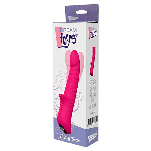 Розовый виброротатор Dream Toys HONEY BEAR 21384 (16 см)