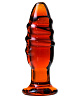 Бордовая стеклянная пробочка со спиралевидным рельефом Sexus 912054 (11 см)
