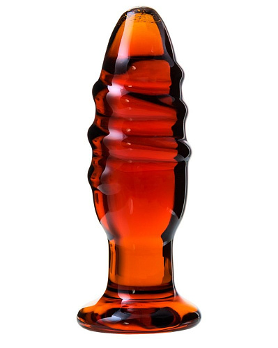 Бордовая стеклянная пробочка со спиралевидным рельефом Sexus 912054 (11 см)