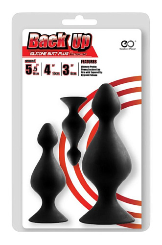 Набор из 3 чёрных анальных плагов NMC Butt Plug Set 0533432