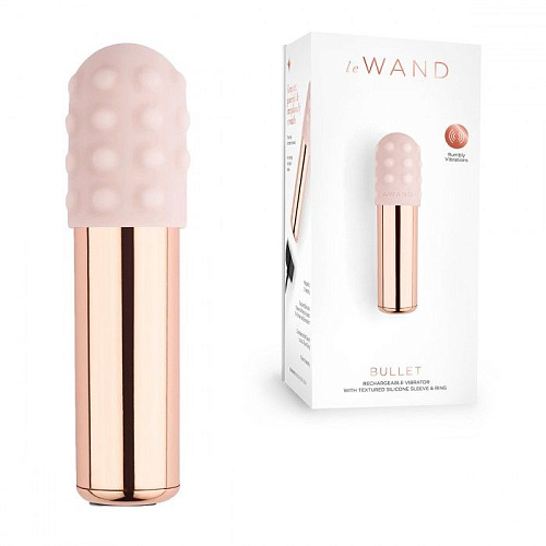 Пудровая вибропулька с 2 нежными насадками Le Wand Bullet LW-012-RG