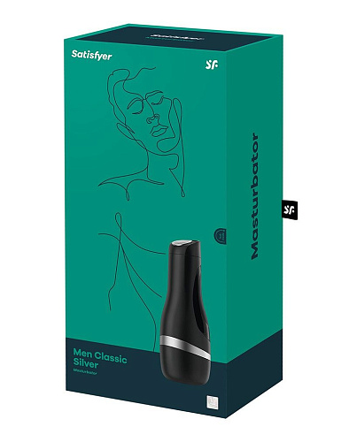 Чёрно-серебристый астурбатор Satisfyer Men Classic Silver J80017-1