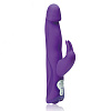Фиолетовый вибратор с клиторальным отростком Hustler HT-R1-PUR (25 см)